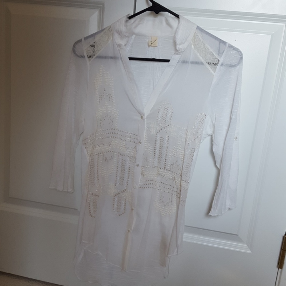 Anthropolgie Top White & Cream